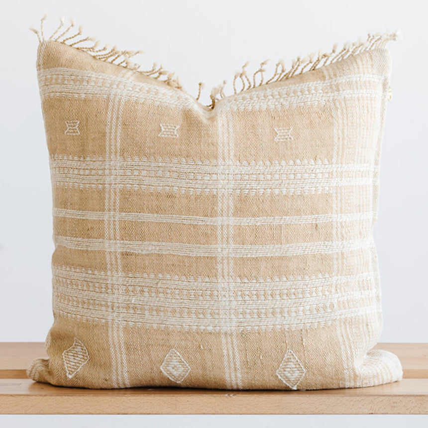 hand loomed throw pillows yellow