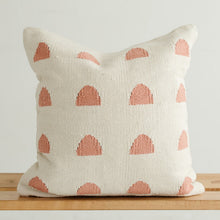 Load image into Gallery viewer, handmade throw pillow with red dome motif
