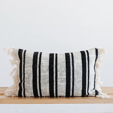 Load image into Gallery viewer, lumbar throw pillow with stripes