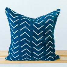 Load image into Gallery viewer, blue mud cloth throw pillow 20 inch