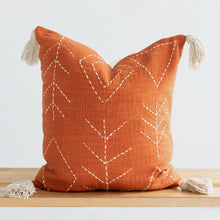 Load image into Gallery viewer, boho chic throw pillow orange