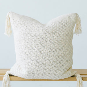 knitted throw pillow for brown couch