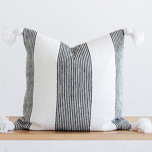 white and black throw pillows