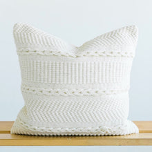 Load image into Gallery viewer, white handwoven throw pillow for couch
